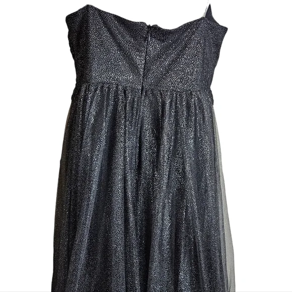 Ever Pretty Black Glittery Tulle Maxi Gown Size 4XL Spaghetti Strap Formal Dress - Picture 12 of 16